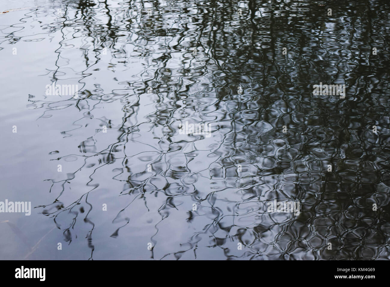 Reflection and ripples caught on the surface of a lake Stock Photo - Alamy