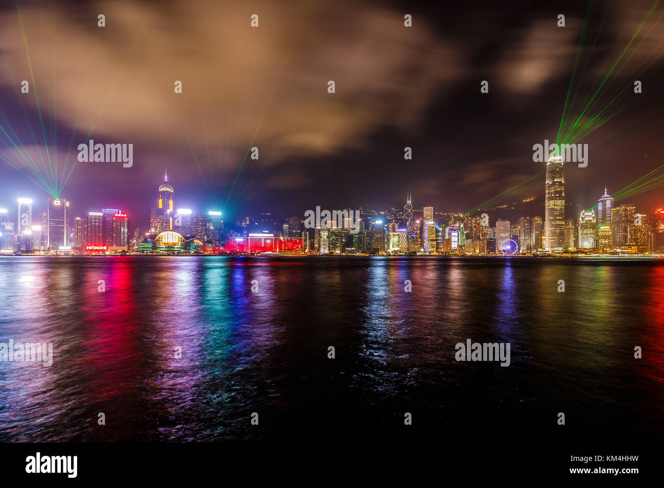 Light Show in Hong Kong Stock Photo - Alamy