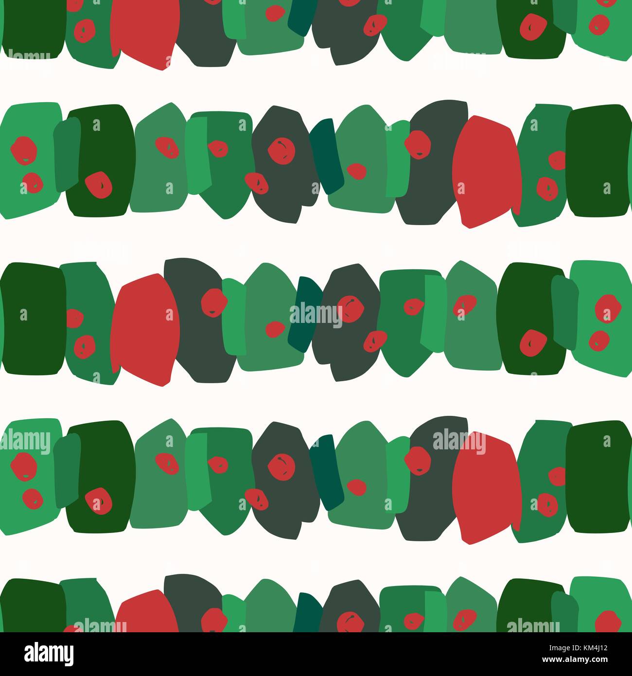 Christmas seamless repeat pattern with green and red brushstrokes and ...