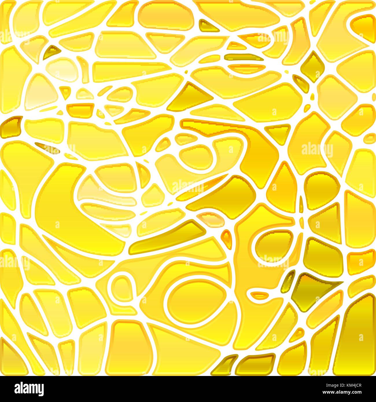 abstract vector stained-glass mosaic background - bright yellow Stock