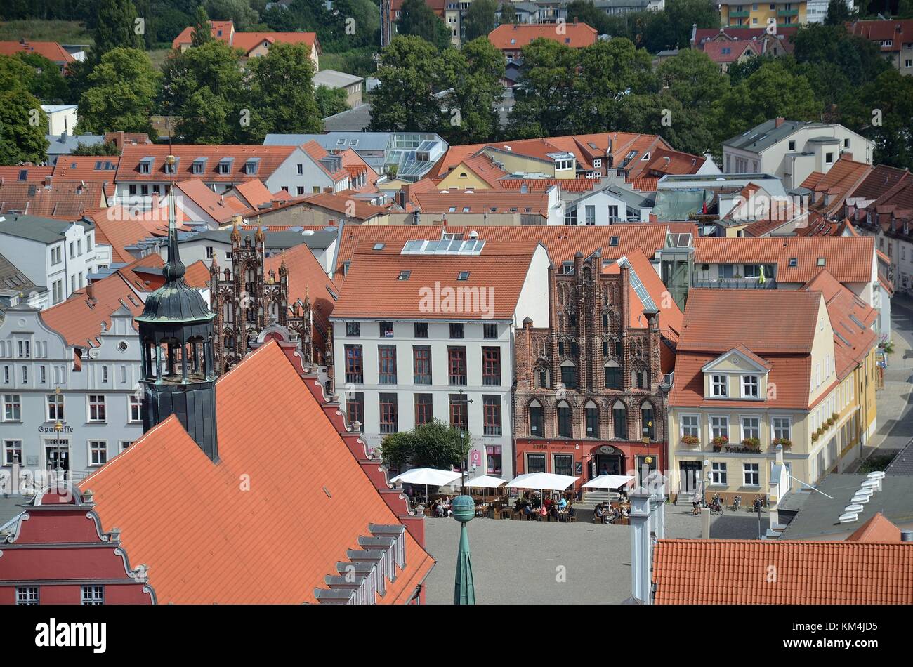 Medieval town of Greifswald (Mecklenburg-Vorpommern, Germany): A view of the Market Square Stock Photo