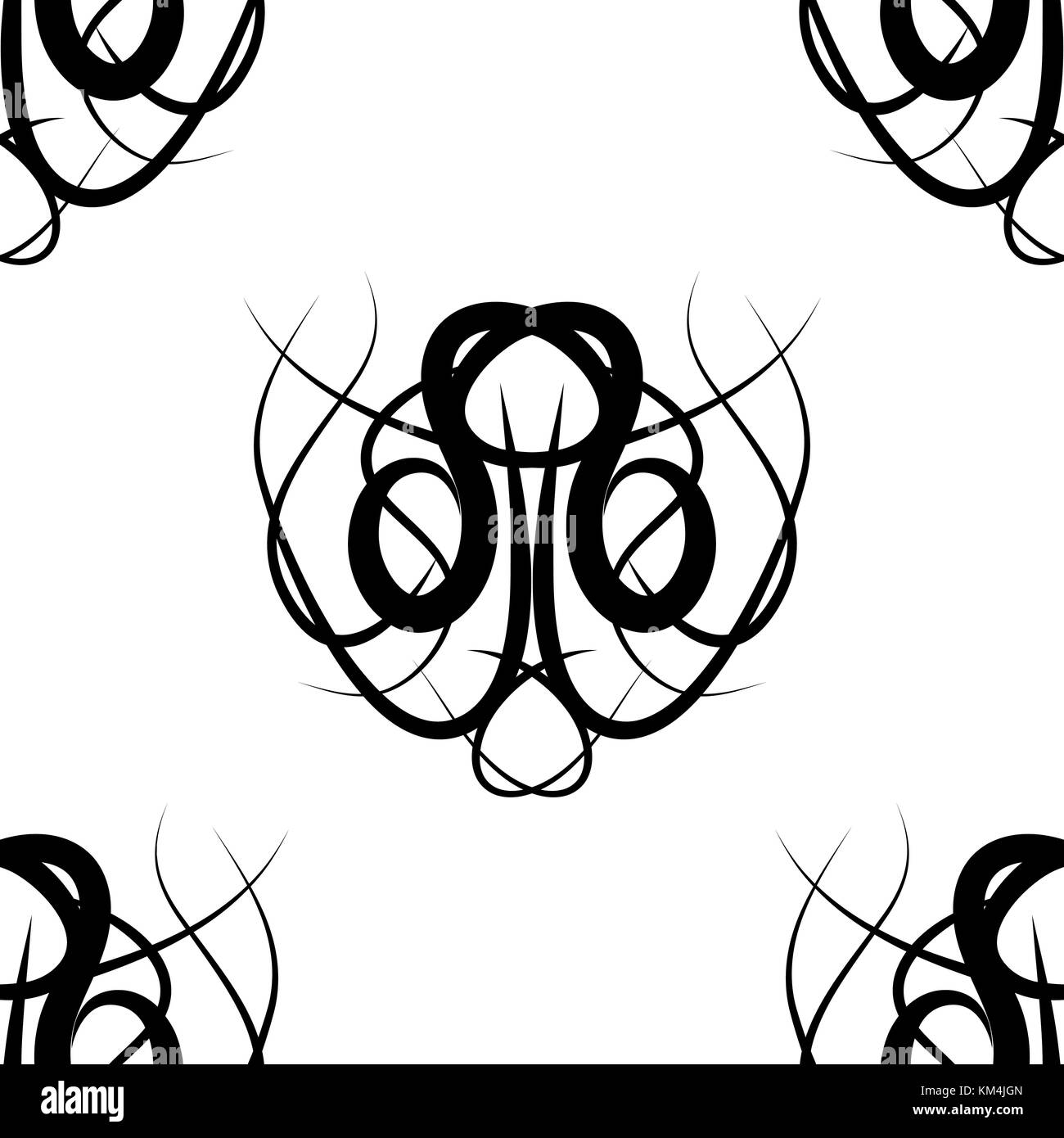 abstract black and white vector damask seamless pattern Stock Vector