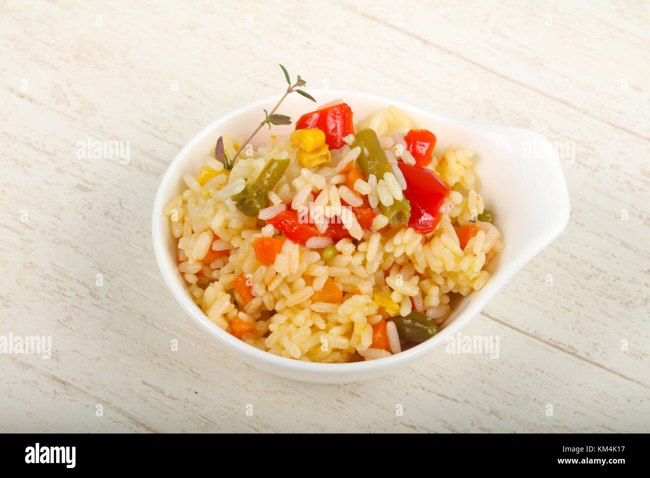 Mexican rice with vegetables and herbs Stock Photo