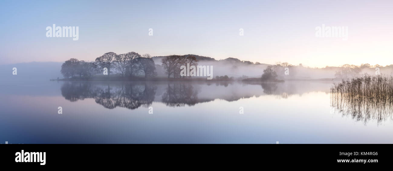 Dawn Esthwaite Water, Cumbria, UK Stock Photo