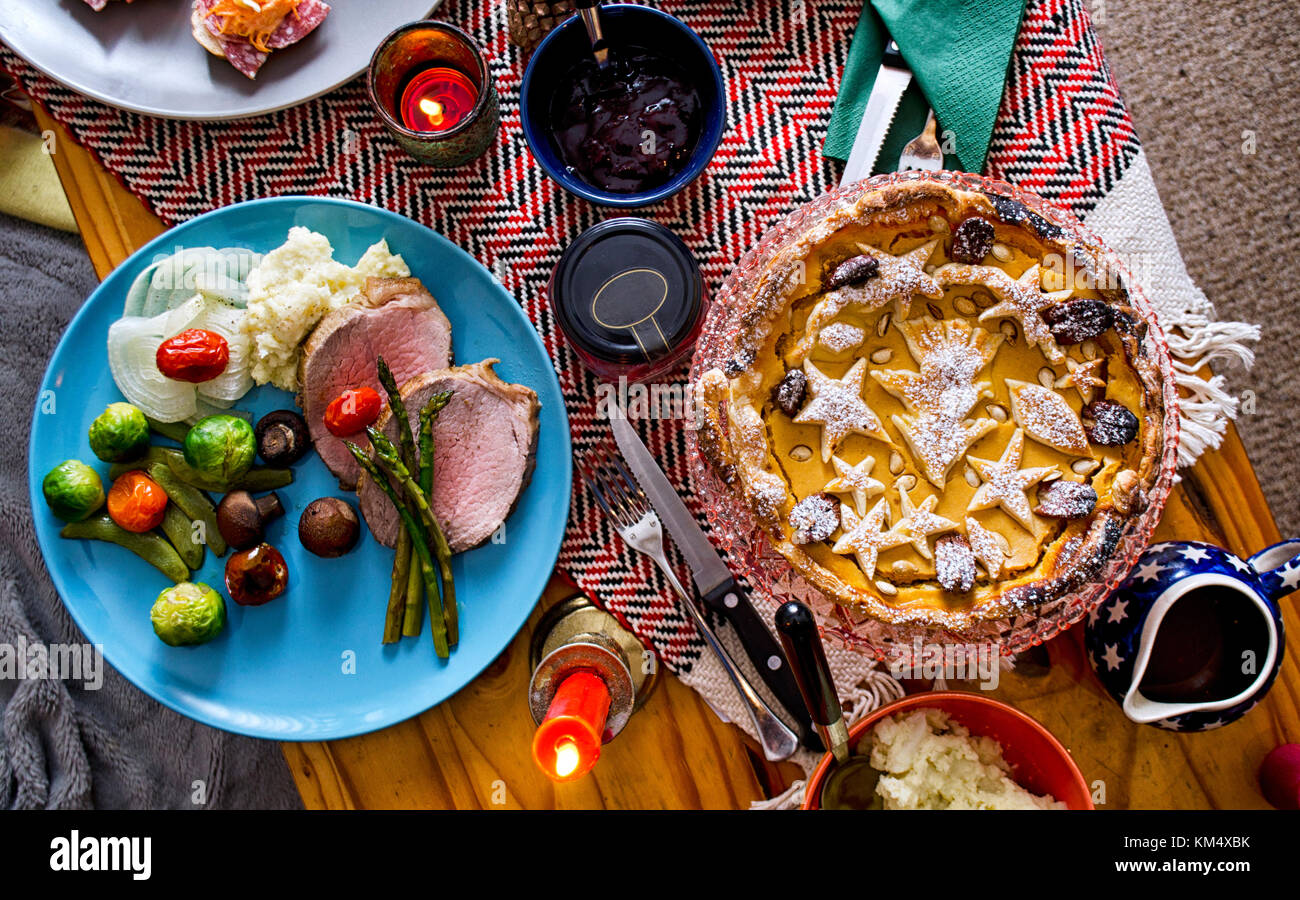 Festive Dinner Table Lay Out Stock Photo - Alamy