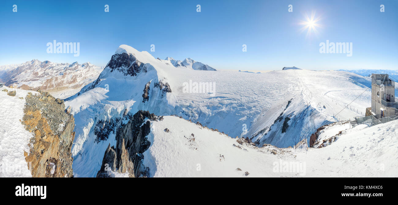 Winter skiing resort in Alps Stock Photo