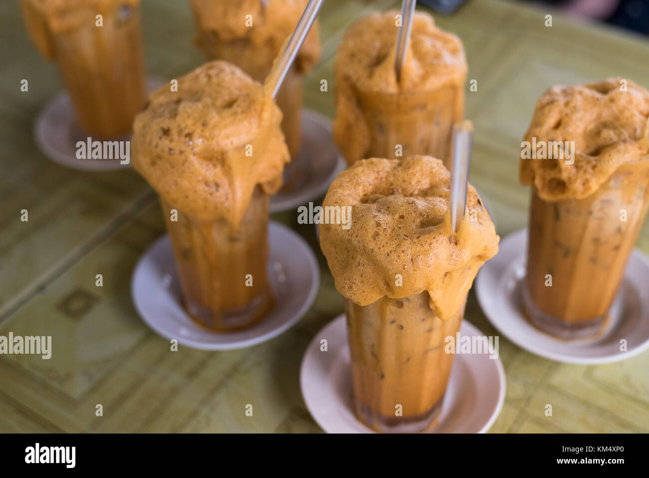 tea with milk and honey. popular drink in malaysia called Teh Tarik Madu Stock Photo Alamy