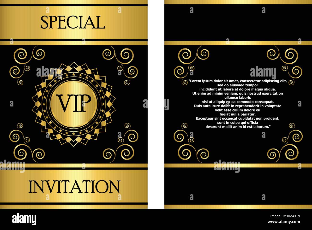 A Golden VIP invitation card template that can be used for