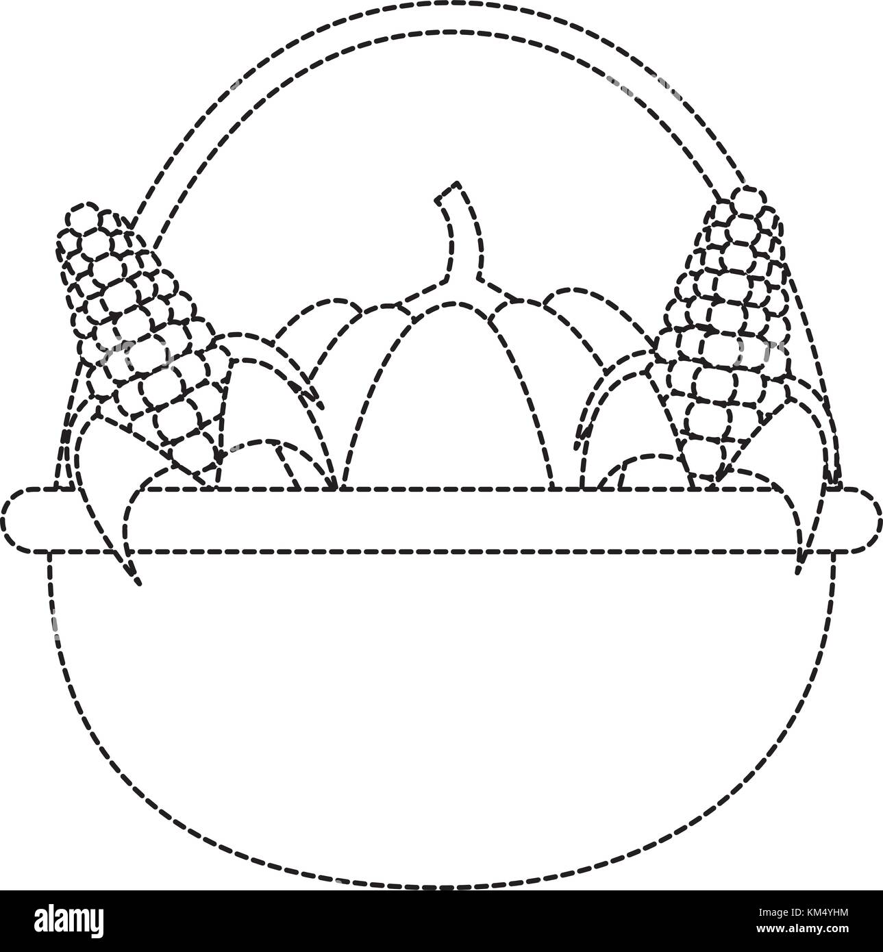 Pumpkins and corns design Stock Vector