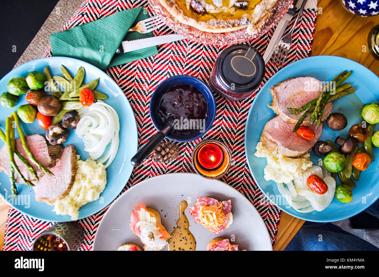 Festive Dinner Table Lay Out Stock Photo - Alamy