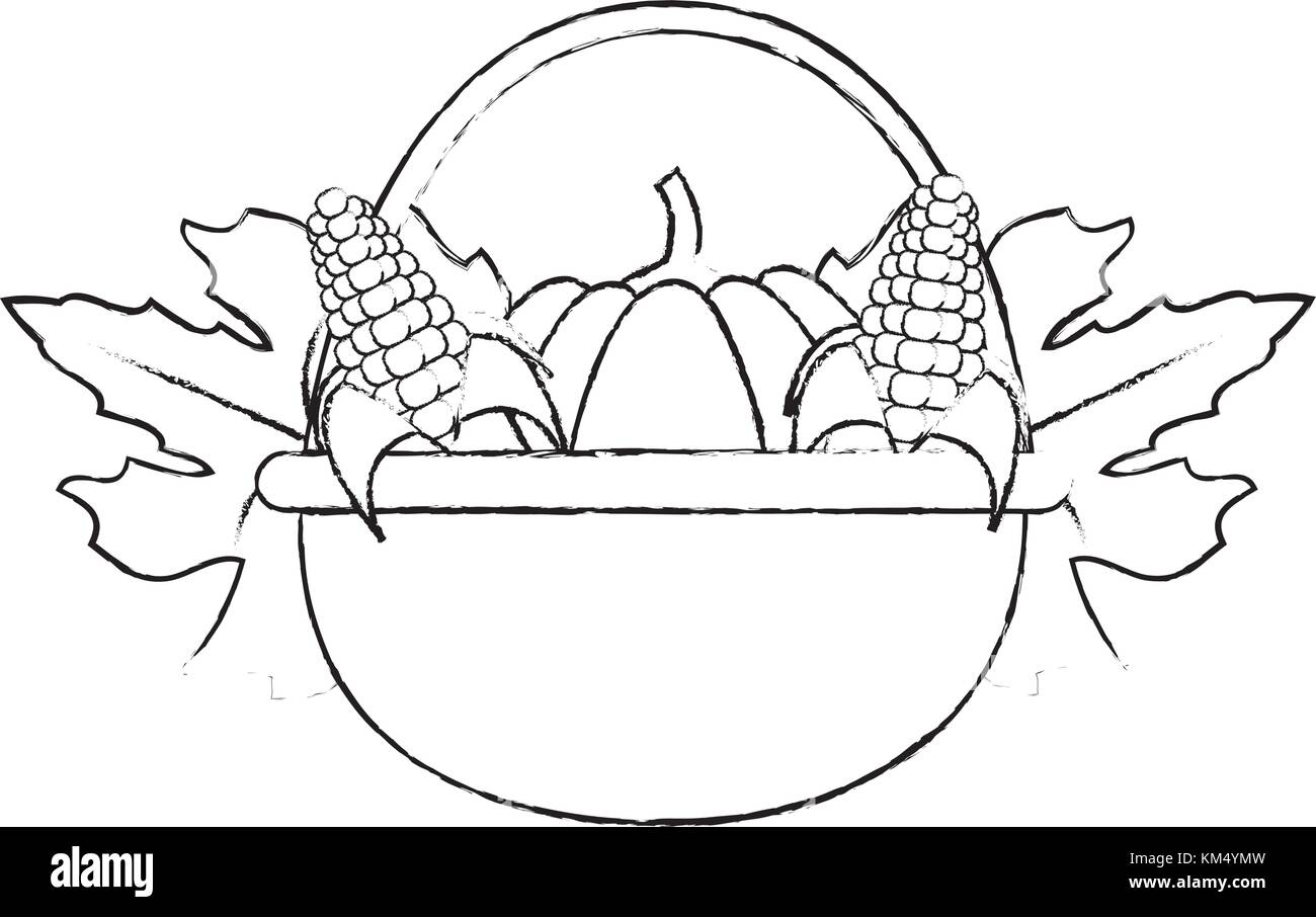 Pumpkins and corns design Stock Vector