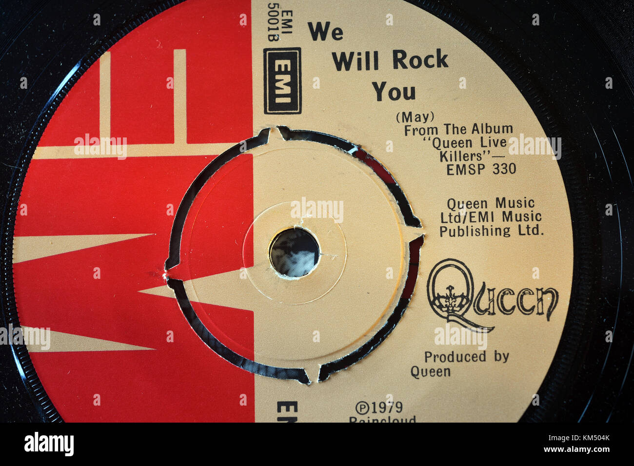 We Will Rock You single by Queen Stock Photo - Alamy