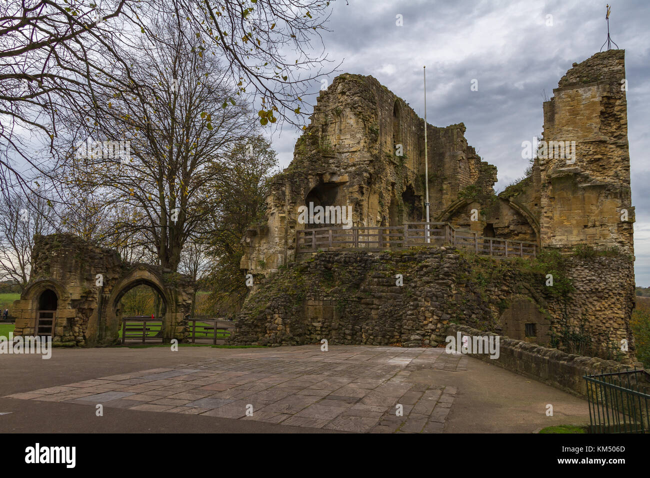 Ruins of Knaresborough Castle keep, destroyed in the English Civil War. Yorkshire, 2017 Stock