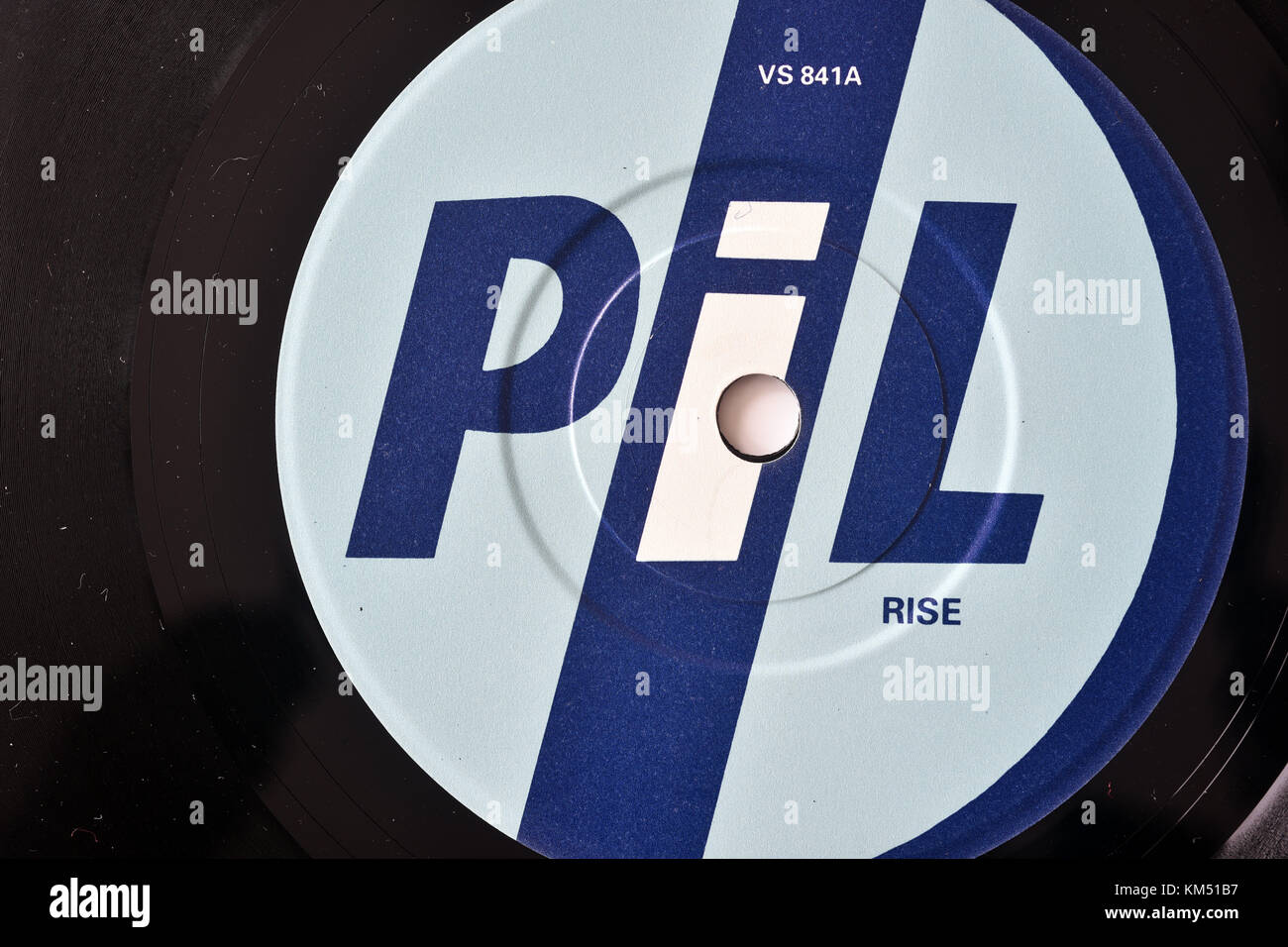 Public Image Limited (PIL) Rise seven inch single label details Stock Photo