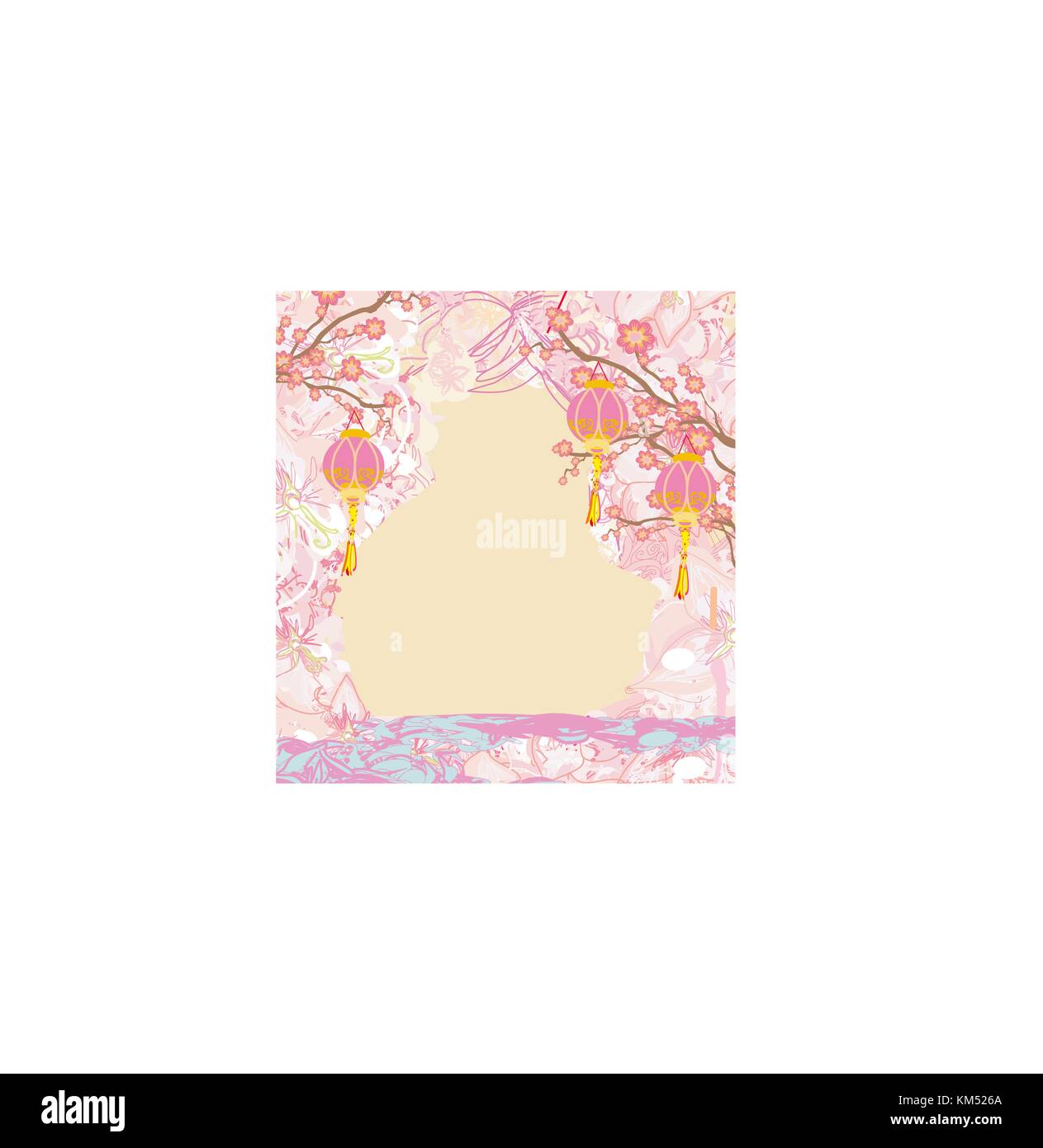 Chinese New Year with lanterns card Stock Vector Image & Art - Alamy