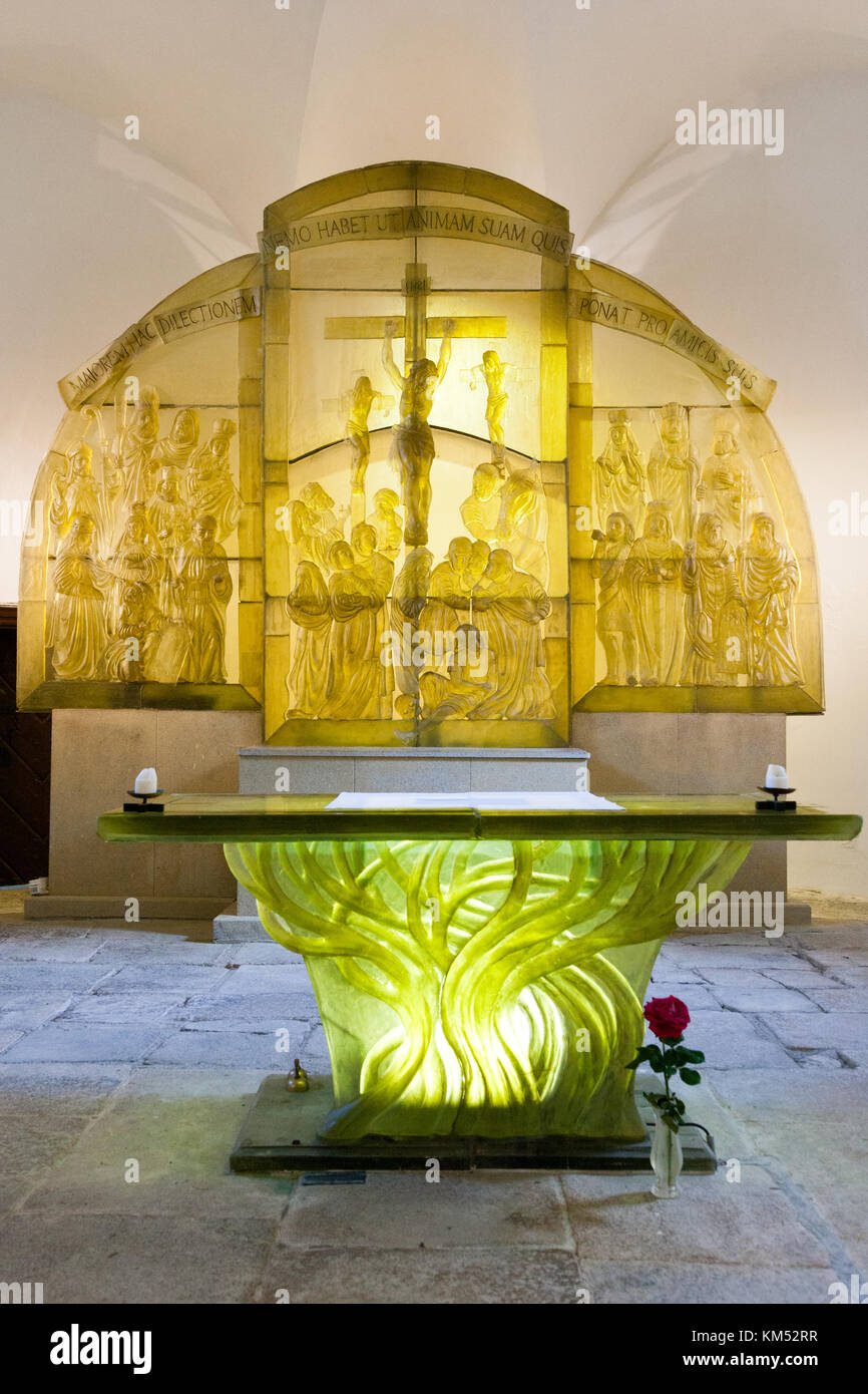 st. Vintir church (unique glass altar by V. Tesarova), Dobra Voda