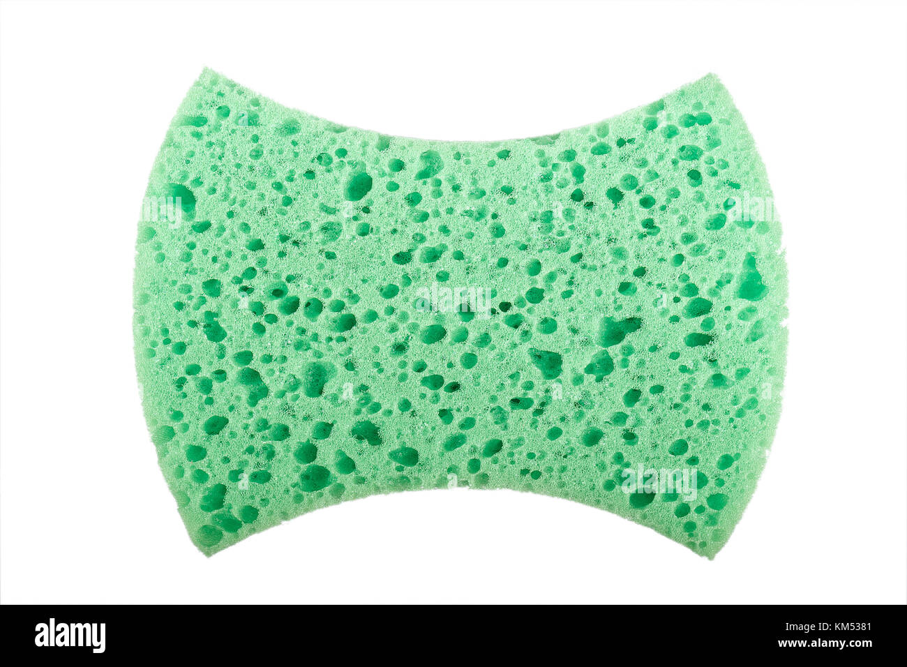 green bath sponge isolated on white background Stock Photo