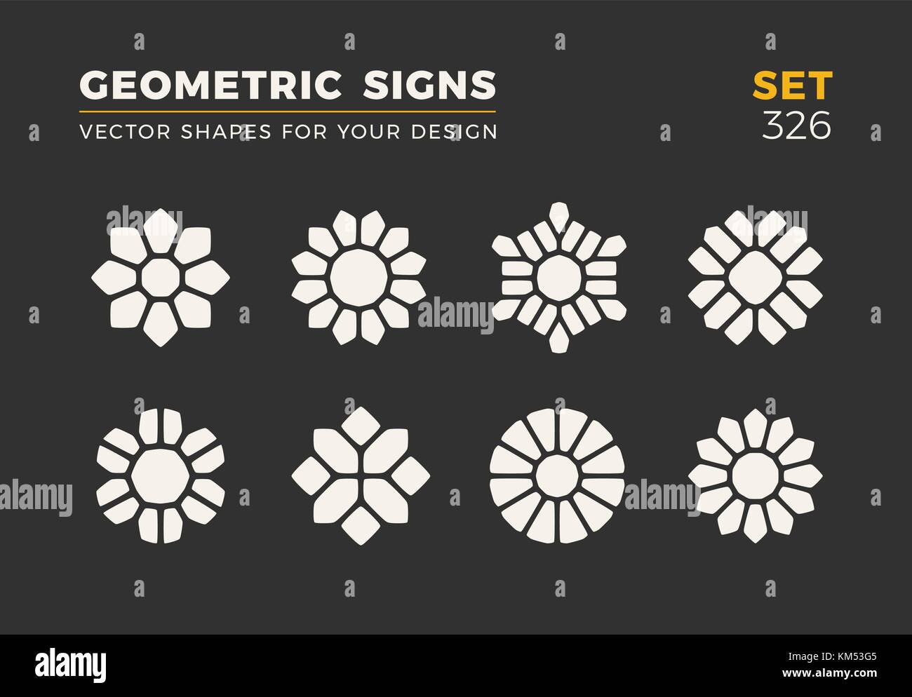 Set of eight minimalistic trendy shapes. Stylish vector logo emblems ...