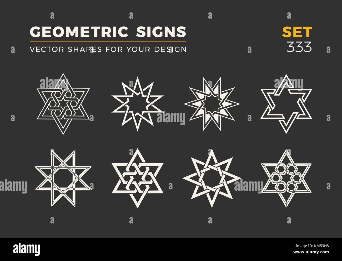 Set of eight minimalistic trendy shapes. Stylish vector logo emblems ...