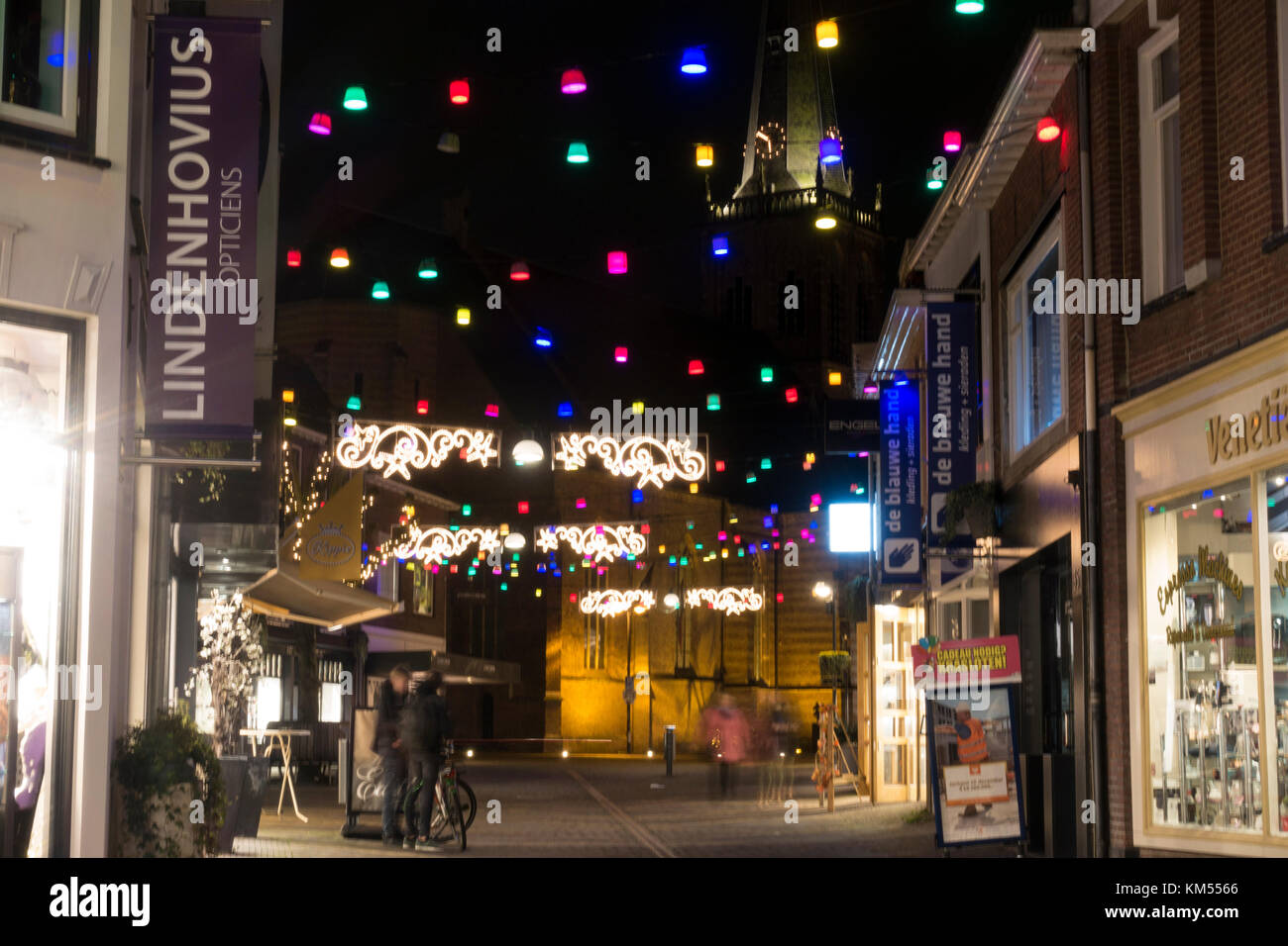 Christmas Decorations in the Dutch market town on Doetinchem Stock Photo