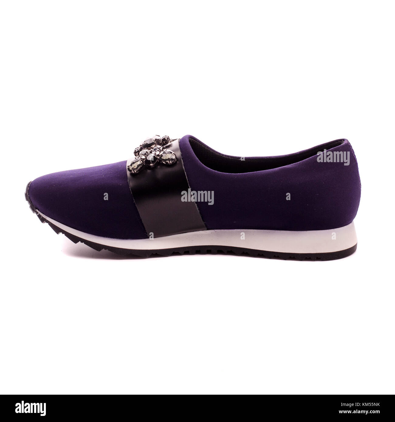 dark blue women's shoes isolated on white background Stock Photo Alamy