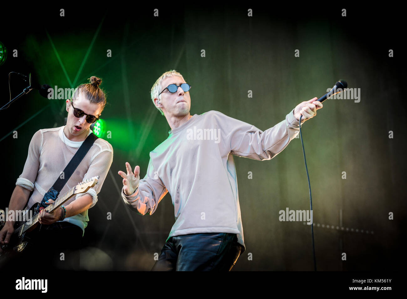 The Austrian indie rock band Bilderbuch performs a live concert at the ...