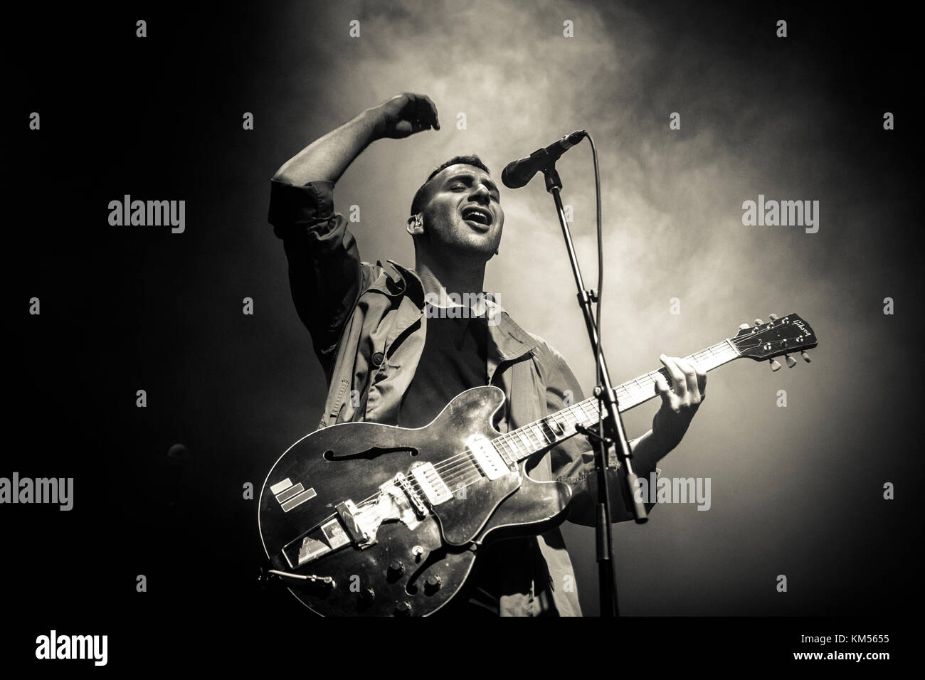 The American indie pop band Bleachers performs a live concert at