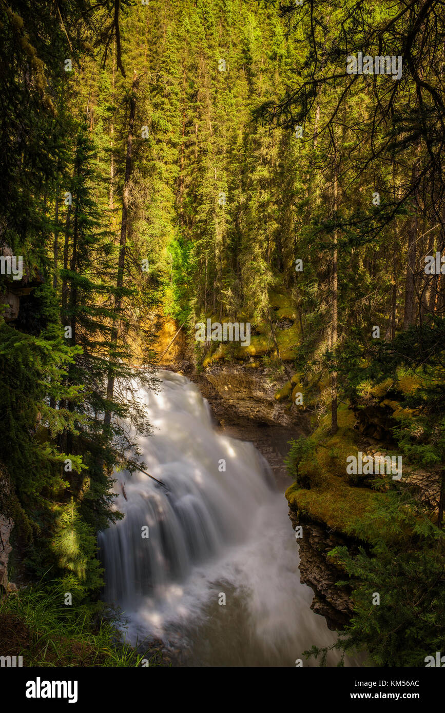 Waterfall in Johnston Canyon, Banff National Park, Canada Stock Photo