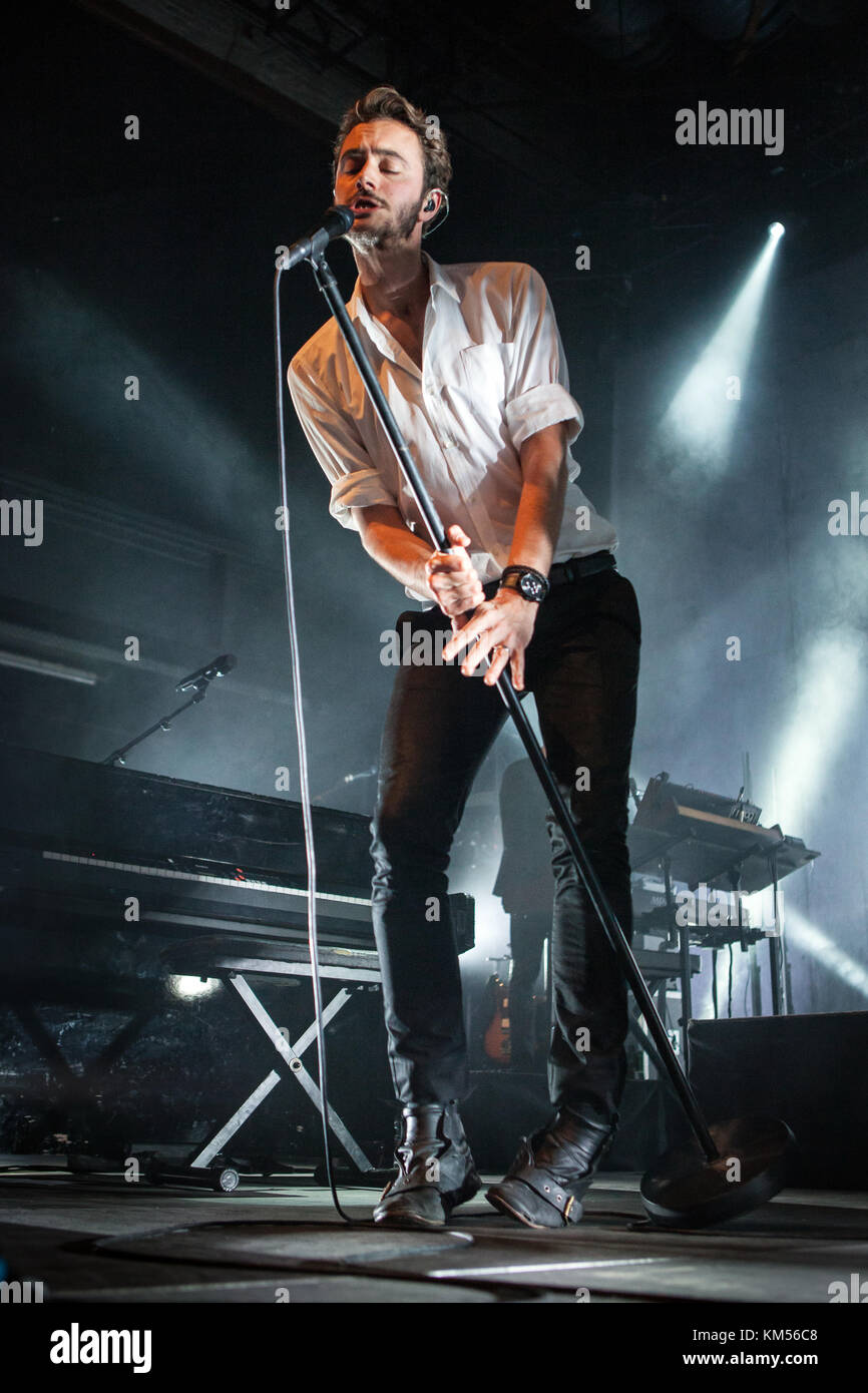 The British post-punk band Editors performs a live concert at Palladium in  Cologne. Here singer and songwriter Tom Smith is pictured live on stage.  Germany, 02/11 2015 Stock Photo - Alamy