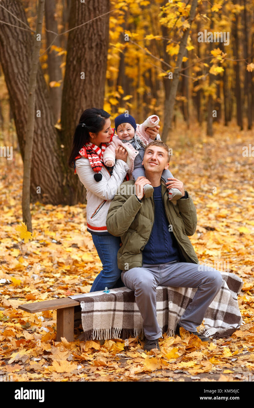 parents play with little daughter Stock Photo