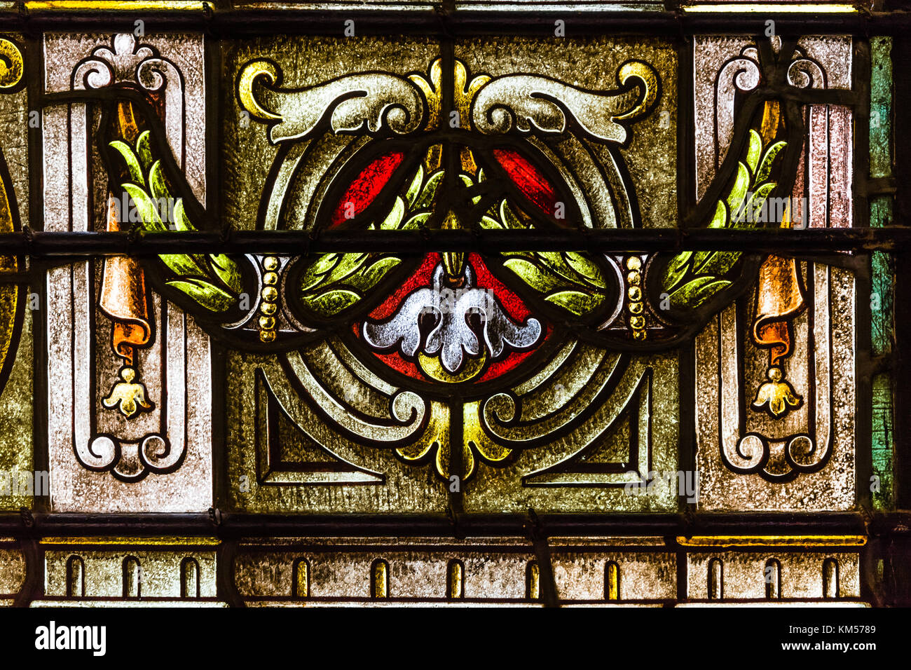 Stained glass in saint louis cathedral hires stock photography and