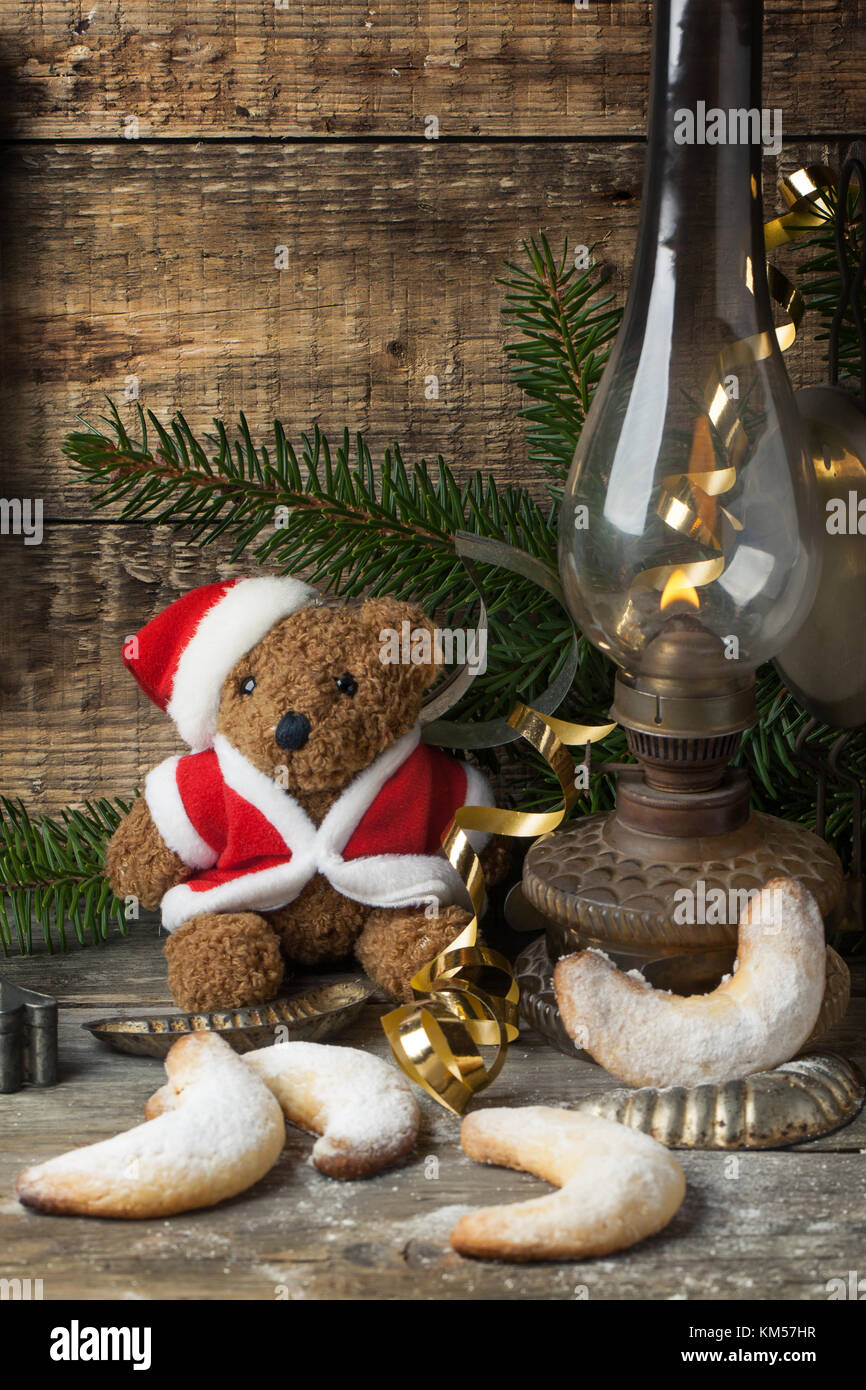 Ceramic Santa holding teddy bears Christmas decoration