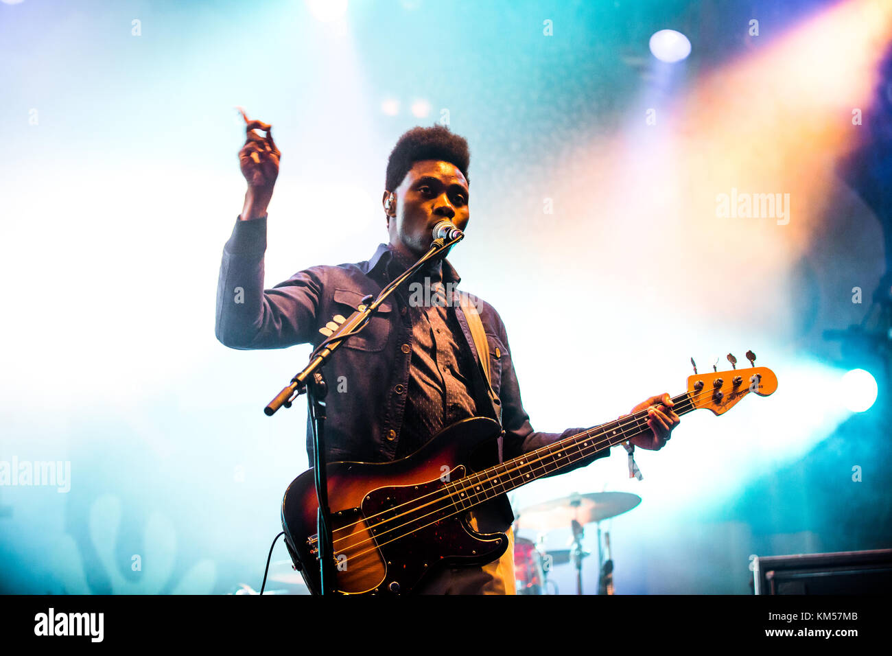 The English electronic music group Metronomy performs a live concert at