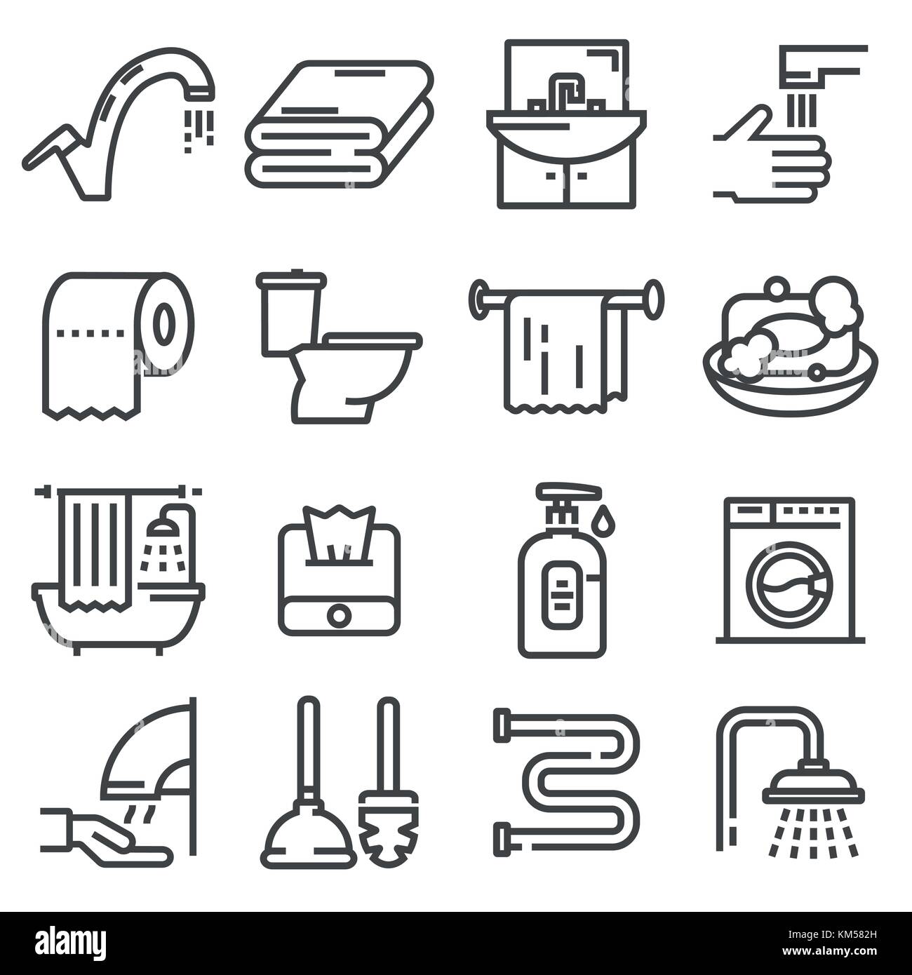 Line set of icons - bathroom. Vector illustration Stock Vector Image ...