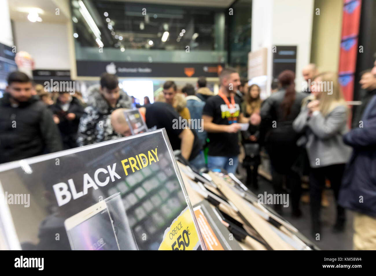 Thessaloniki, Greece - November 24, 2017. People shop inside a department store during Black Friday shopping deals, at the northern Greek city of Thes Stock Photo
