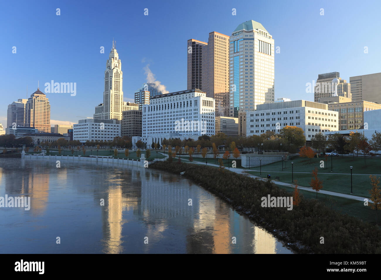 The Columbus, Ohio city center on a clear fall day Stock Photo Alamy