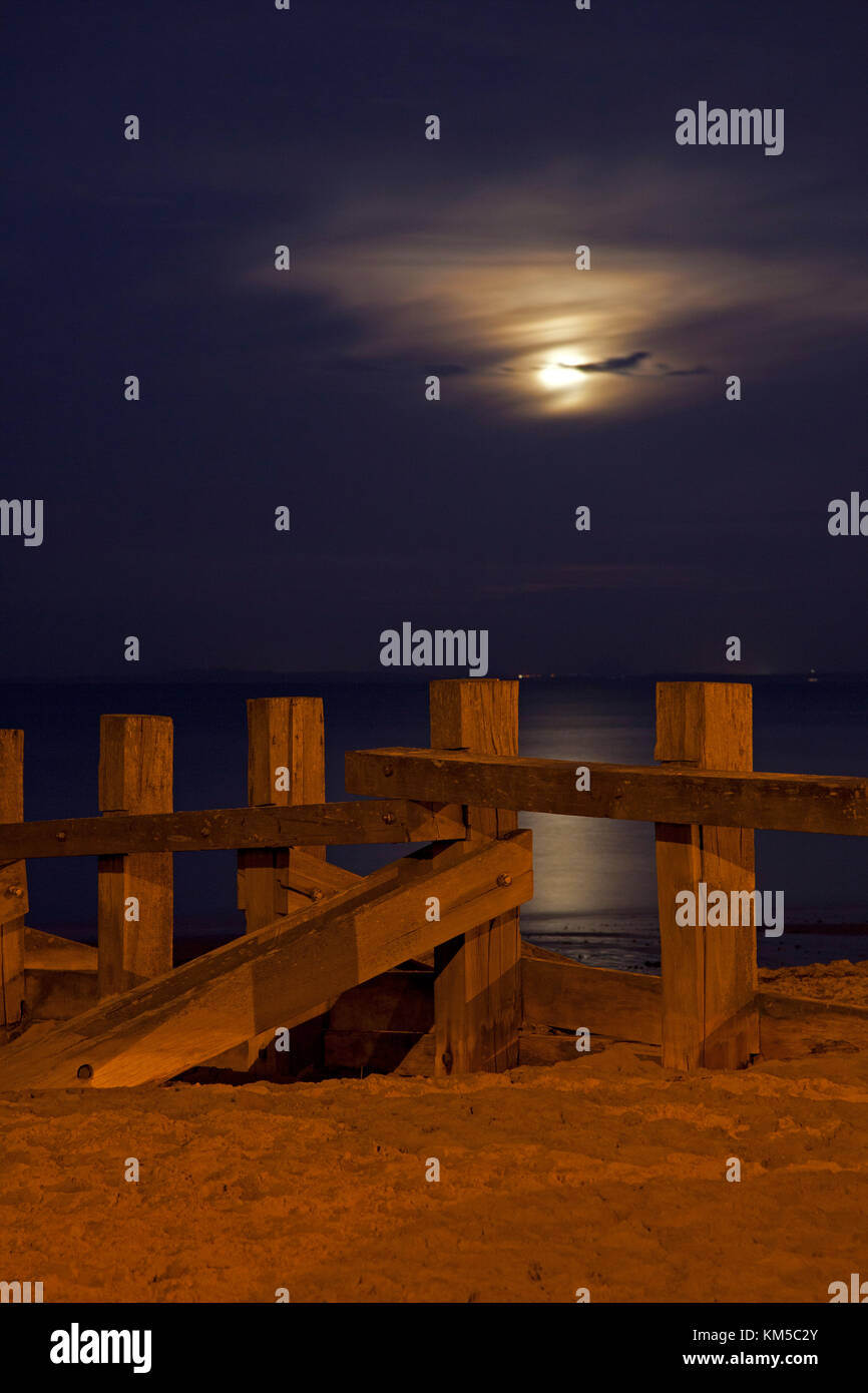 Portobello Beach at moonrise, Edinburgh, Scotland, UK Stock Photo Alamy