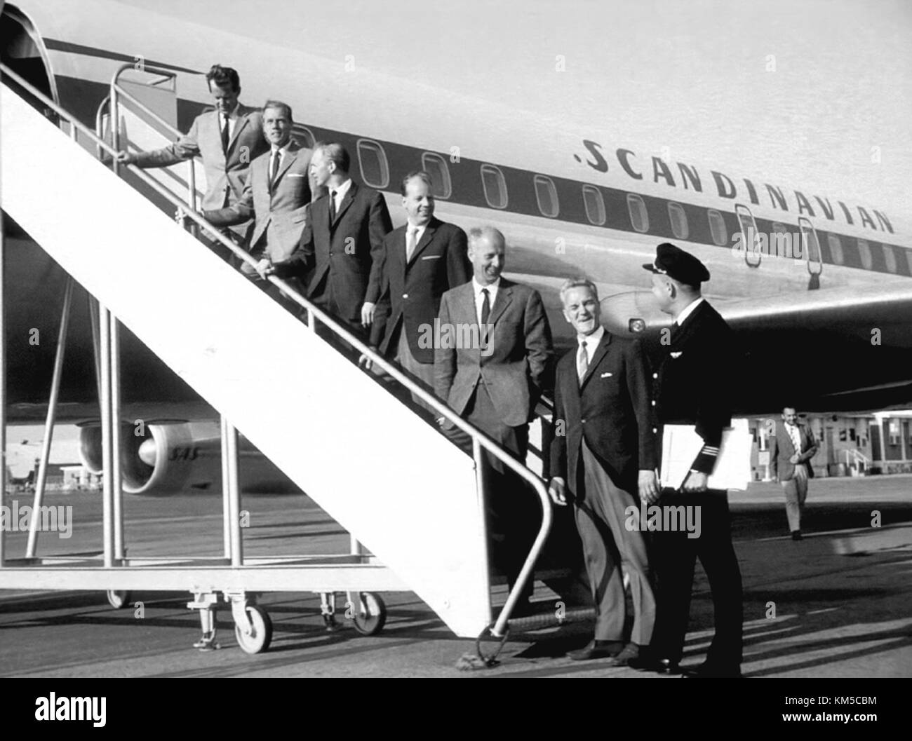 The SAS DC 8 62 is a commercial aircraft that was photographed before its delivery in Long Beach, California. This aircraft is part of the Douglas DC-8 series, widely known for its significance in aviation history. Stock Photo
