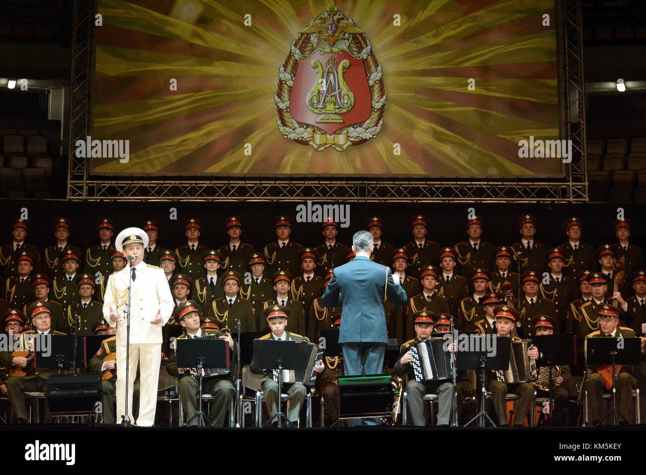 Athens, Greece. 4th Dec, 2017. Members of the chorus of 'The Alexandrov