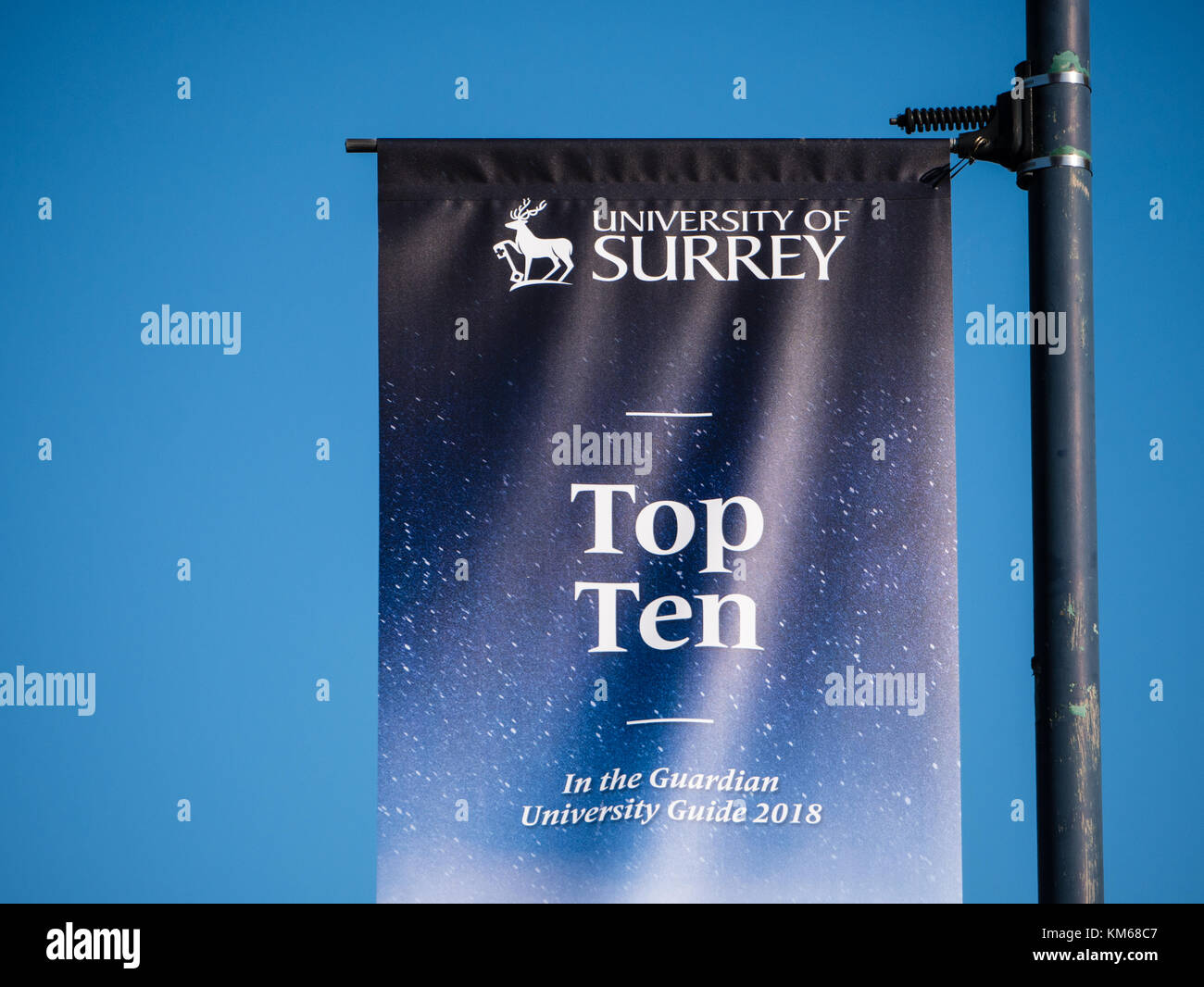 Guardian Top Ten University,Surrey University, Guildford, Surrey, England, UK, GB. Stock Photo
