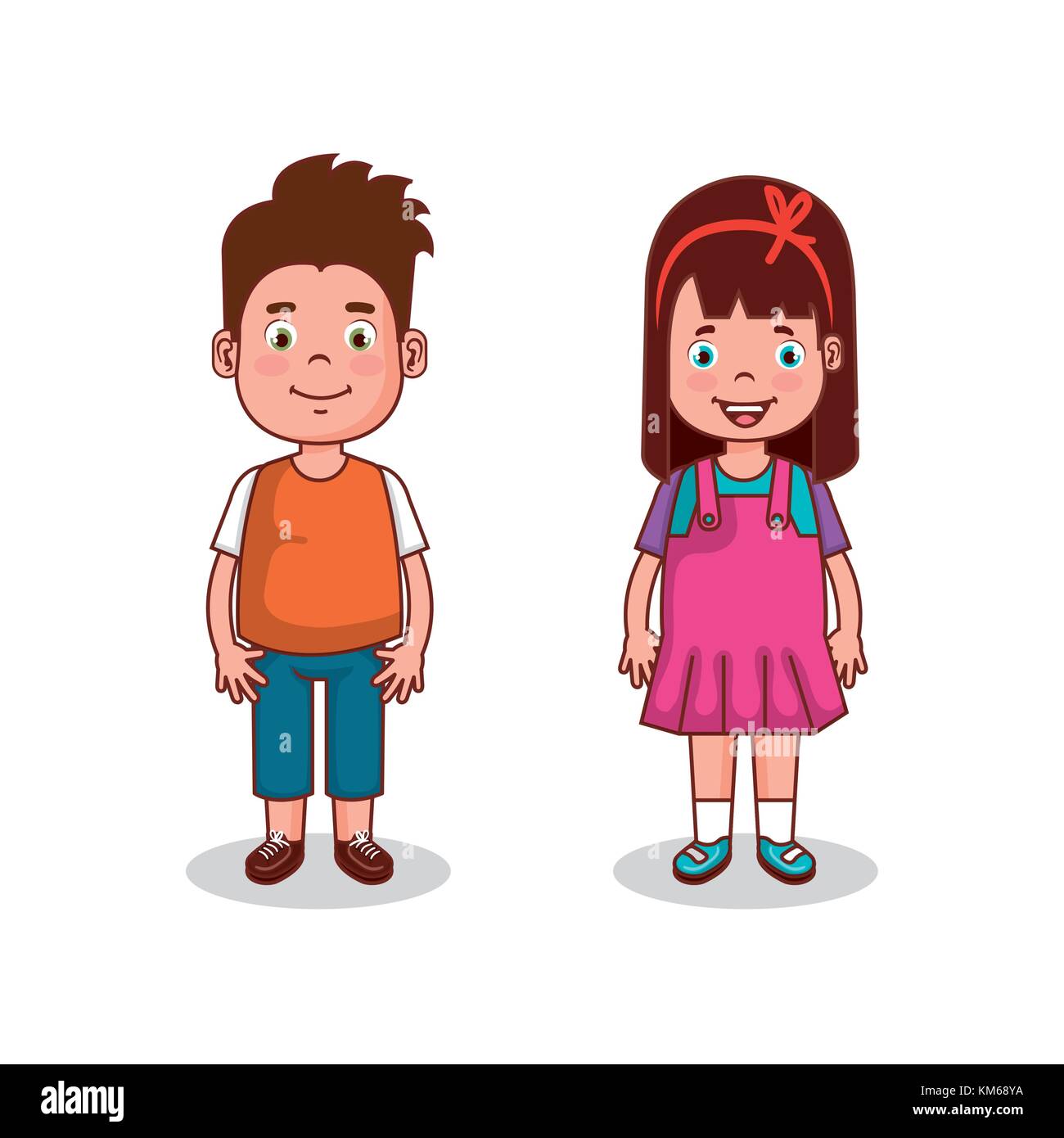 little kids group avatars characters vector illustration design Stock ...