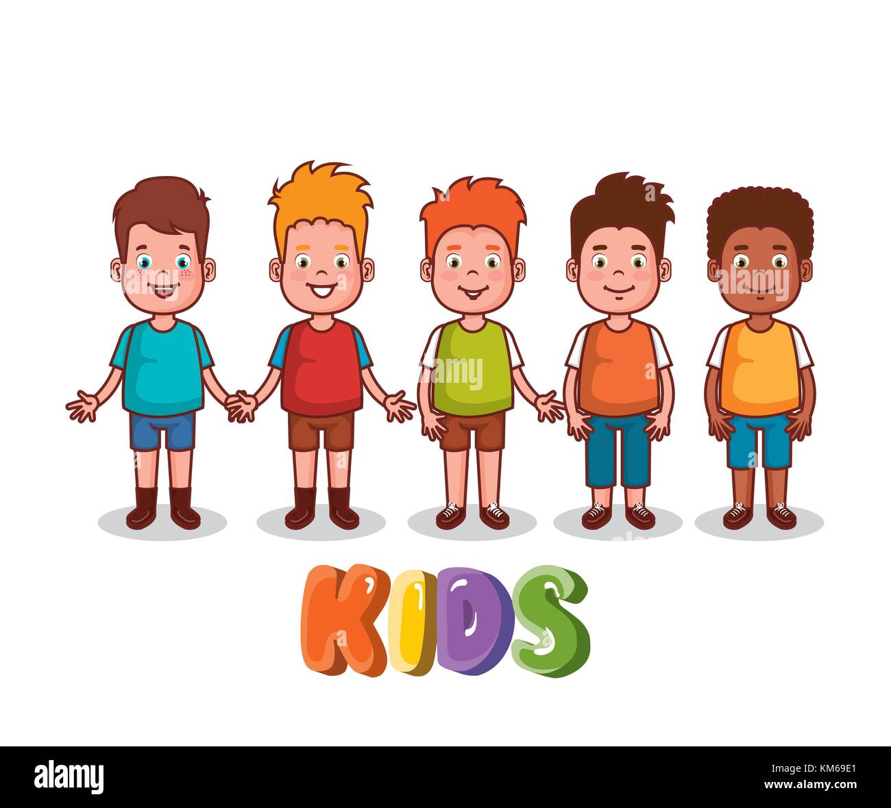 little kids group avatars characters vector illustration design Stock ...