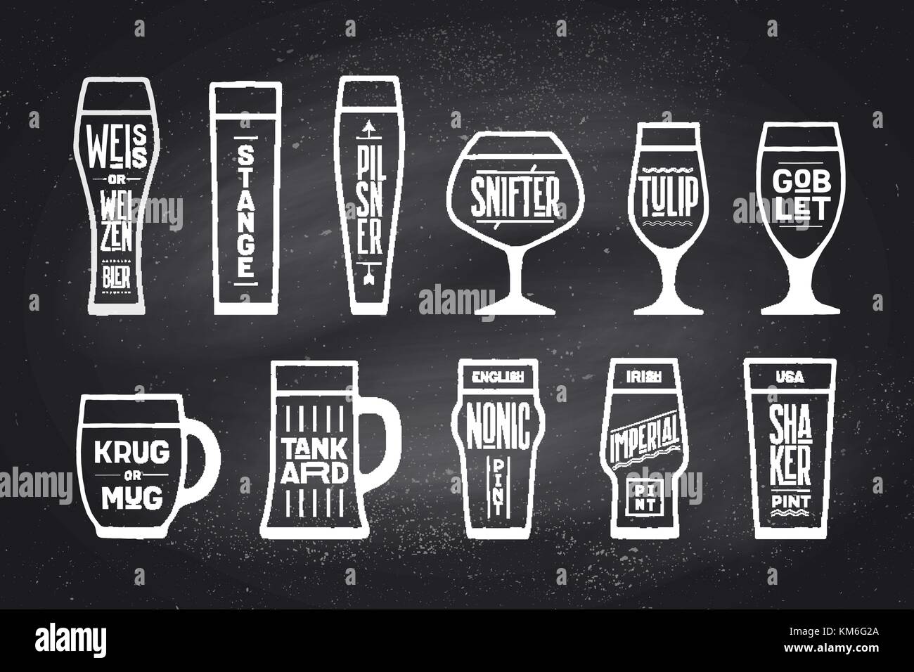 Poster beer glassware types Stock Vector Image & Art Alamy