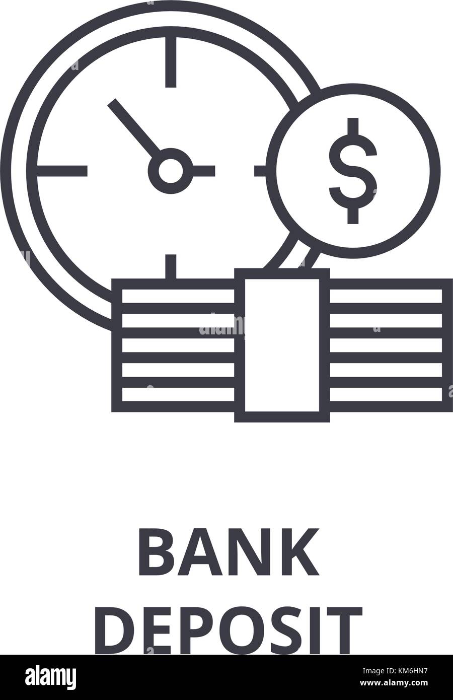 bank deposit line icon, outline sign, banking linear symbol, vector,  deposit flat illustration Stock Vector Image & Art - Alamy