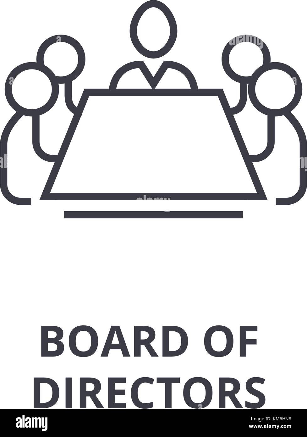 board of directors line icon, outline sign, linear symbol, vector, flat