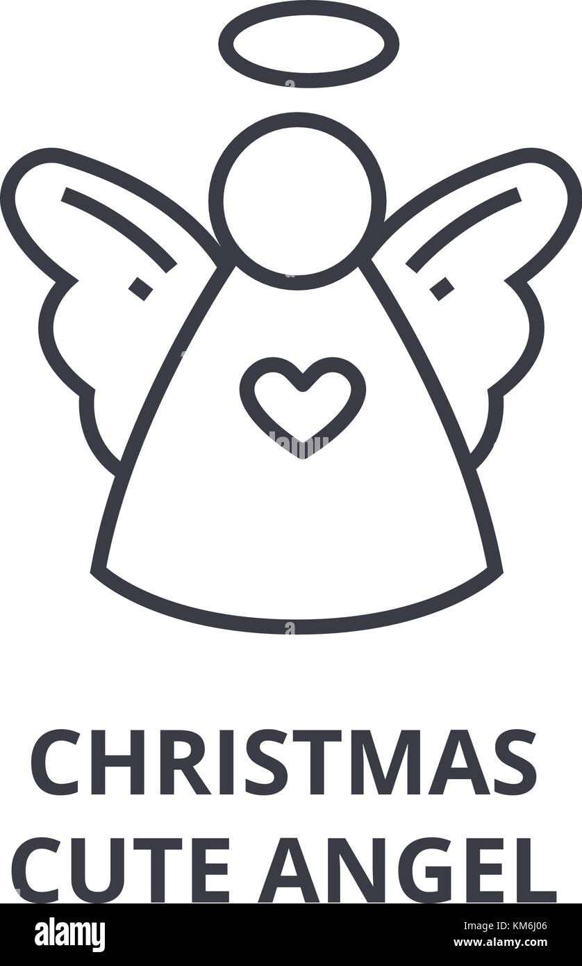 christmas cute angel line icon, outline sign, linear symbol, vector, flat  illustration Stock Vector Image \u0026 Art - Alamy, image size:838x1390