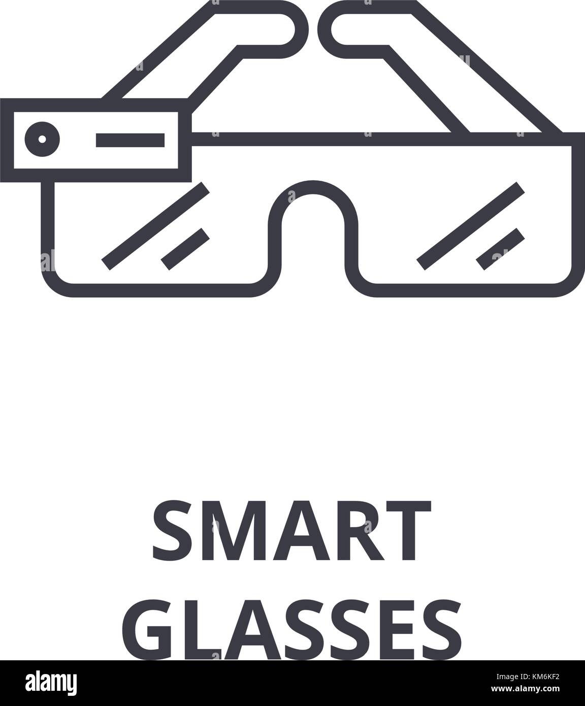 smart glasses line icon, outline sign, linear symbol, vector, flat