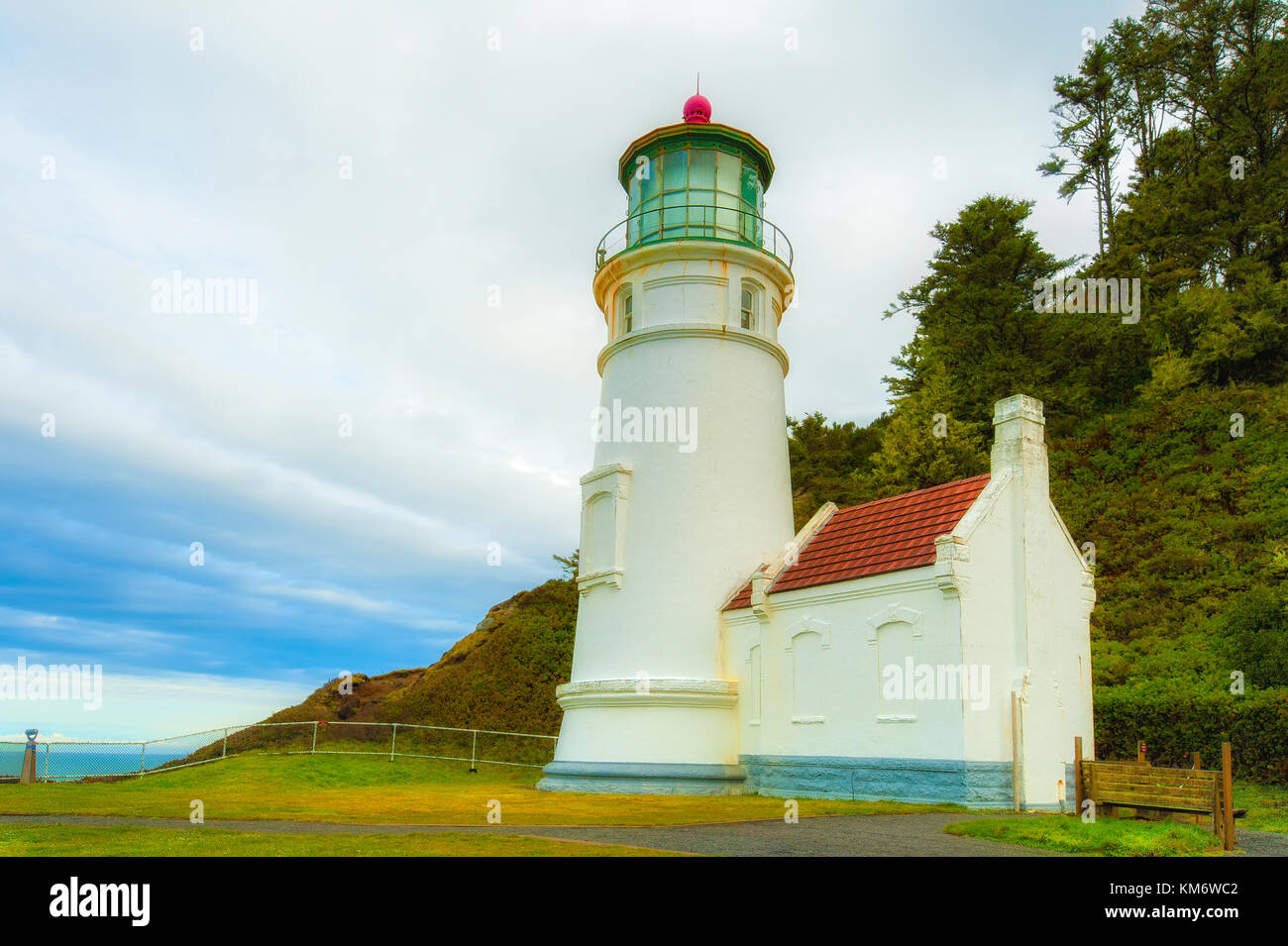 Heceta Lighthouse on the Oregon Coast near Florence Stock Photo