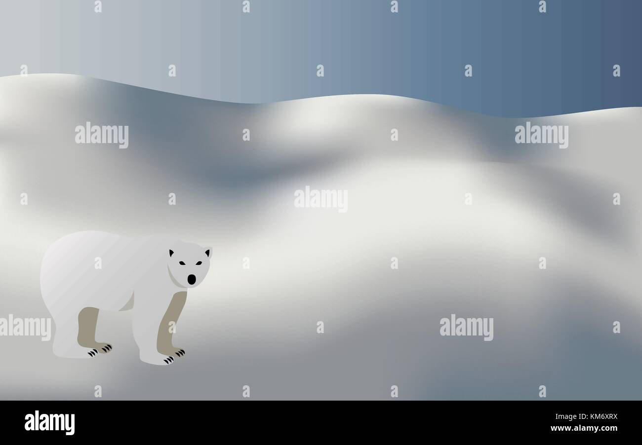 Polar bear in snow background, vector Stock Vector Image & Art - Alamy