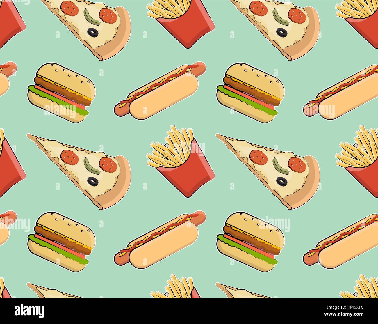 Seamless pattern fast food, vector Stock Vector Image & Art - Alamy